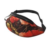 Marsupio per le donne e gli uomini regolabile Marsupio pittura ad olio fiore rosso borse a tracolla ovunque marsupio marsupio Hip Pack