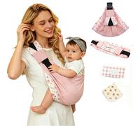 Marsupio per neonati e bambini, ergonomico, comodo e leggero, per 3-20 kg, facile da indossare, ideale per genitori a mani libere, supporto lombare migliorato (fiore rosa)