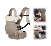 Marsupio per neonati, per neonati, per neonati fino a più piccoli, testa regolabile e supporto per collo fino a 15 kg, per viaggi, passeggiate per 0-24 mesi, colore cachi