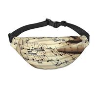 Marsupio per spartiti musicali, da uomo e da donna, alla moda, borsa a tracolla, portafoglio, con cinghia regolabile, impermeabile, per viaggi, escursionismo, sport, nero, taglia unica, Nero , Taglia