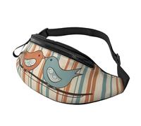 Marsupio per spartiti musicali per donne e uomini alla moda marsupio regolabile per allenamento corsa viaggio marsupio casual, Love Birdie Stripe, Taglia unica