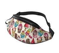 Marsupio per sport all'aria aperta e borsa per il petto casual unisex regolabile per escursionismo, corsa, ciclismo, Cupcakes e ghiaccio, taglia unica, Cupcakes e gelati, taglia unica