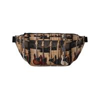 Marsupio per strumenti musicali per chitarra e basso, borsa a tracolla regolabile per uomini e donne, corsa, escursionismo, arrampicata, palestra, cyclette, ecc., Nero , Taglia unica