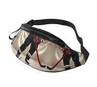 Marsupio per uomini e donne, alla moda, con cintura regolabile, per viaggi, sport, corsa, canoa al chiaro di luna, Allagash River 1, stampa, Hockey Sport, Taglia unica
