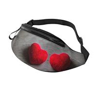 Marsupio per uomini e donne, alla moda, con cintura regolabile, per viaggi, sport, corsa, incorniciare fiori lilla con stampa floreale, Cuore rosso cadente, Taglia unica