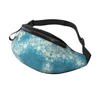 Marsupio per uomini e donne, alla moda, con cintura regolabile, per viaggi, sport, corsa, stampa con margherite bianche e blu, Margherita Bianca, Taglia unica