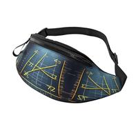 Marsupio per uomini e donne, alla moda, con cintura regolabile, per viaggi, sport, corsa, stampa geometrica, geek, calcolo, Formula Matematica Giallo, Taglia unica
