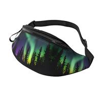 Marsupio per uomini e donne, alla moda, con cintura regolabile, per viaggi, sport, corsa, stampa notturna di Las Vegas, Stampa Dark Northern Lights, Taglia unica