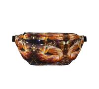 Marsupio per uomini e donne con tracolla regolabile, grande marsupio da trekking per corsa, ciclismo, modelli King Cake, Nero , Taglia unica