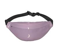 Marsupio per uomo donna modello pizza stampato borsa a tracolla borsa a tracolla grande borsa a tracolla per sport corsa viaggi, Cielo rosa e luna, Taglia unica