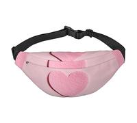 Marsupio per uomo donna modello pizza stampato borsa a tracolla borsa a tracolla grande borsa a tracolla per sport corsa viaggi, Cuore rosa., Taglia unica