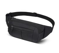 Marsupio per Uomo Donna Sportivo Unisex 4 Tasche con Cerniera Marsupi Impermeabile per Outdoor Passeggiate Escursionismo Trekking Ciclismo Viaggio (Nero#1)