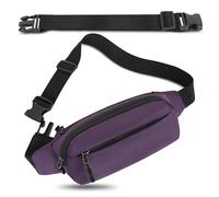 Marsupio per Uomo Donna Sportivo Unisex con Cintura Regolabile Estesa 30 cm e 4 Tasche con Cerniera Marsupi Impermeabile per Outdoor Passeggiate Escursionismo Trekking Ciclismo Viaggio (Viola)
