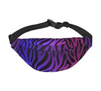 Marsupio per uomo donna viola lavanda campo stampato Crossbody Marsupio grande borsa a tracolla per sport corsa viaggi, Viola Blu Verde Camouflage Zebra Stripes2, Taglia unica