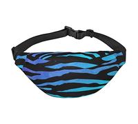 Marsupio per uomo donna viola lavanda campo stampato Crossbody Marsupio grande borsa a tracolla per sport corsa viaggi, Viola Blu Verde Camouflage Zebra Stripes1, Taglia unica