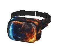 Marsupio per uomo e donna, a tracolla, con pianeta, ghiaccio e fuoco, con cinghia regolabile