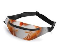 Marsupio per uomo e donna, con due gamberetti rossi, a tracolla, per viaggi, passeggiate, corsa, stile 2, 36 x 15 cm