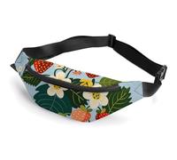 Marsupio per uomo e donna, con fragole e fiori, marsupio a tracolla per viaggi, passeggiate, corsa, marsupio, stile, 36 x 15 cm