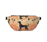 Marsupio per uomo e donna, con linee di fiori, con cinghia regolabile, alla moda, marsupio da viaggio, Schema di un cane, Taglia unica
