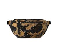 Marsupio per uomo e donna, con mappa del mondo, con cinghia regolabile, alla moda, da viaggio, Stile Drago Dorato, Taglia unica