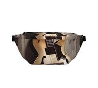 Marsupio per uomo e donna, con scritta "Happy Valentine", con cinghia regolabile, alla moda, da viaggio, Foto di chitarra, Taglia unica