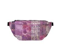 Marsupio per uomo e donna, con scritta "My Love for You is Forever", con cinghia regolabile, alla moda, da viaggio, Collage Fiori Viola, Taglia unica