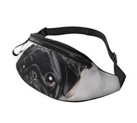 Marsupio per uomo e donna, con simpatico carlino, impermeabile, sportivo, alla moda, con cinghia regolabile, grande borsa a tracolla per viaggi ed escursioni