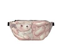 Marsupio per uomo e donna, coniglio in fiori, con cinghia regolabile, alla moda, marsupio da viaggio, Stelle nel cestino, Taglia unica