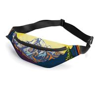 Marsupio per uomo e donna, marsupio a tracolla con montagne verdi, per viaggi, passeggiate, corsa, stile 2, 36 x 15 cm