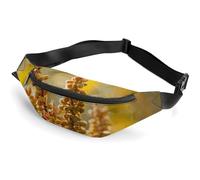 Marsupio per uomo e donna, marsupio con boccioli e foglie verdi, marsupio a tracolla per viaggi, passeggiate, corsa, stile 2, 36 x 15 cm