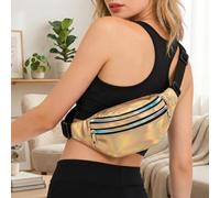 Marsupio per uomo e donna, marsupio da jogging, per sport, viaggi, allenamento, stile casual, Oro, Regolabile