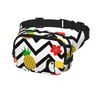 Marsupio per uomo e donna, marsupio per escursionismo, corsa, ciclismo, palestra, sport all'aria aperta, viaggi, a righe, anguria, ananas e corvo