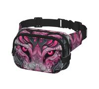 Marsupio per uomo e donna, marsupio per escursionismo, corsa, ciclismo, palestra, sport all'aria aperta, viaggi, con testa di lupo etnica, Multicolore, Taglia unica, Cintura per soldi