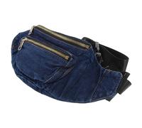 Marsupio per uomo e donna, marsupio sportivo, in denim, per viaggi, escursionismo, corsa, Blu, Marsupio Marsupio