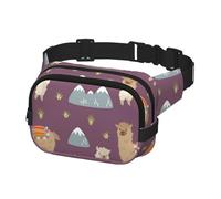 Marsupio per uomo e donna, marsupio sportivo, marsupio per viaggi, escursionismo, corsa, alpaca dei cartoni animati, simpatico lama con animali