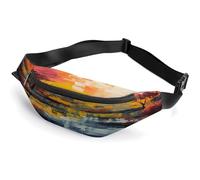 Marsupio personalizzato con cinghia regolabile, borsa a tracolla colorata per viaggi, sport, corsa, escursionismo, Pittura colorata., 36*15cm, Zaino casual
