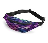 Marsupio personalizzato con cinghia regolabile, grazioso marsupio a tracolla con porcellino d'India, borsa casual per viaggi, sport, corsa, escursionismo, Cubi di colore astratto viola, 36*15cm, Zaino