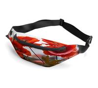 Marsupio personalizzato con tracolla regolabile, borsa casual a tracolla con gocce di cioccolato, per viaggi, sport, corsa, escursionismo, Fiori di papavero Petali vivaci, 36*15cm, Zaino casual