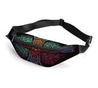 Marsupio personalizzato con tracolla regolabile, bradipo nella giungla tropicale, borsa casual per viaggi, sport, corsa, escursionismo, Modello di forme, 36*15cm, Zaino casual