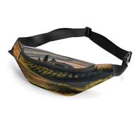 Marsupio personalizzato con tracolla regolabile, due leoni, borsa casual per viaggi, sport, corsa, escursionismo, Toscana Paesaggio Alberi Paesaggi Fattoria, 36*15cm, Zaino casual