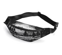 Marsupio personalizzato con tracolla regolabile, marsupio casual per viaggi, sport, corsa, escursionismo, Pittura in bianco e nero, 36*15cm, Zaino casual