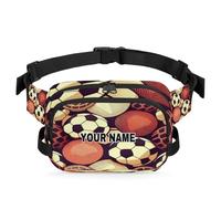Marsupio personalizzato per uomo e donna, impermeabile, con nome personalizzato, da viaggio, quadrato, con cintura a tracolla, borsa a tracolla, borsa a tracolla, modello sportivo da calcio, Modello