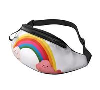 Marsupio piccolo arcobaleno in vita, grande marsupio alla moda per donne e uomini, tasche sicure con cerniera regolabile, per viaggi, feste, sport, corsa, escursionismo, uso quotidiano, 3D, Taglia