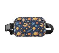 Marsupio piccolo con motivo camion e moto, con cinghia regolabile, per allenamento, corsa, escursionismo, Astronauti Costellazioni Pianeti, 1 Size