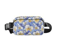 Marsupio piccolo con teschi senza cuciture, con tracolla regolabile, per viaggi, vacanze, corsa, Il Giardino Tricolore Viola Del Pensiero, 1 Size