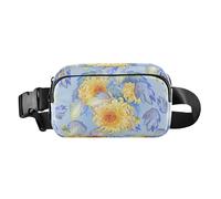 Marsupio piccolo marsupio con cinturino regolabile elegante marsupio da corsa marsupio giallo acquerello floreale crisantemo donne uomini adolescenti per allenamento corsa escursionismo, Acquarello