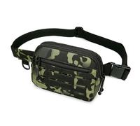 Marsupio piccolo per uomo e donna, stile militare, con sistema MOLLE, resistente all'acqua e cinghia regolabile per corsa, escursionismo, festival, palestra, Nero CP, Small, Tattico