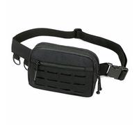 Marsupio piccolo per uomo e donna, stile militare, con sistema MOLLE, resistente all'acqua e cinghia regolabile per corsa, escursionismo, festival, palestra, nero, Small, Tattico