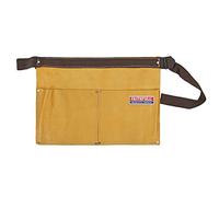 Marsupio porta chiodi Faithfull in pelle scamosciata con doppia tasca - Cintura porta attrezzi con passante per martello e cintura regolabile per carpentieri, falegnami - Marrone chiaro
