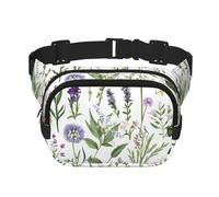 Marsupio primaverile a doppio strato con motivo floreale, per uomini e donne, regolabile, per viaggi, escursionismo, corsa, ciclismo, festival